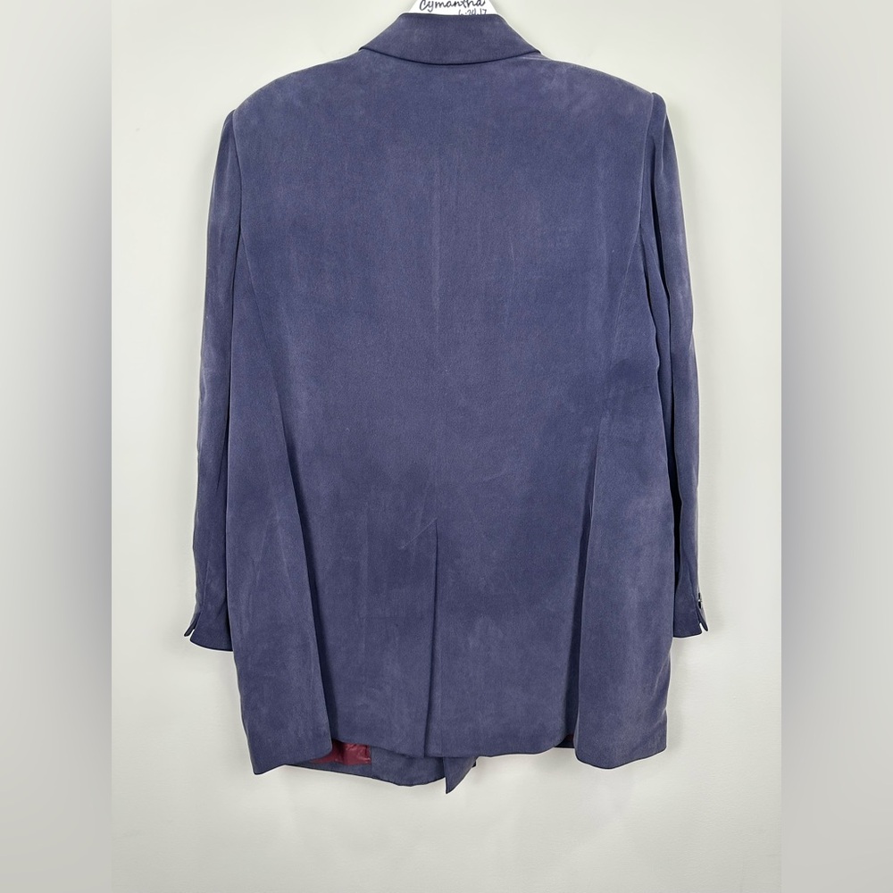 Jones New York Navy Silk Blazer Size 16W - Picture 5 of 11